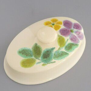 Franciscan Floral Butter Dish LID ONLY, Retro c.1970s USA, Replacement Piece